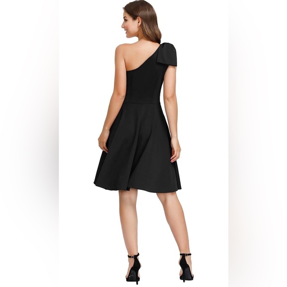 NWT One Shoulder A-Line Dress with Bow Detail - Chic and Playful Style! - Picture 7 of 11